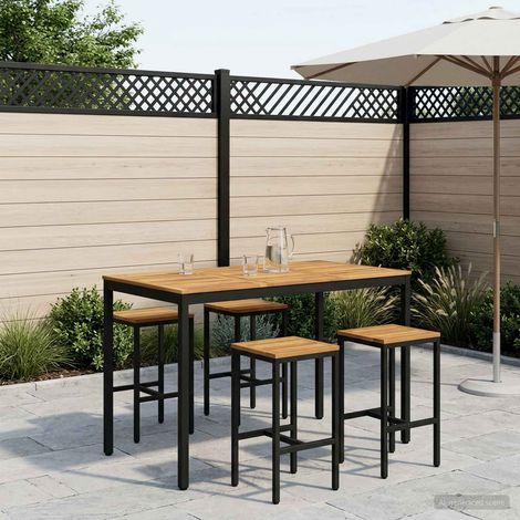 vidaXL Table de Bar de Jardin NAARDEN Blanc et noir (1/5)