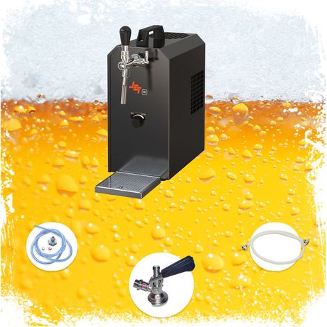 Komplett Set - Zapfanlage, Bierzapfanlage JET 30K Bierkoffer mit Luftpumpe Durchlaufkühler 1-leitig Trockenkühler, bis zu 35 Liter/h, ohne (1/5)