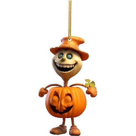 Décoration suspendue DIY Halloween Citrouille Homme Ornement Cadeau 8 pièces, décoration murale effrayante, suspension artisanale pour fête, accessoire fantaisie. (1/4)