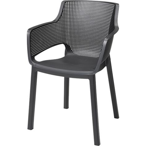 Chaise de jardin Elisa - Lot de 4 - Anthracite - Keter