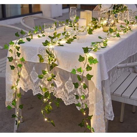 Guirnalda de luces LED solares con diseño de hiedra y hojas de arce, 10 metros, 100 LED, para jardín, decoración de vallas y paredes, resistente al agua. (1/5)