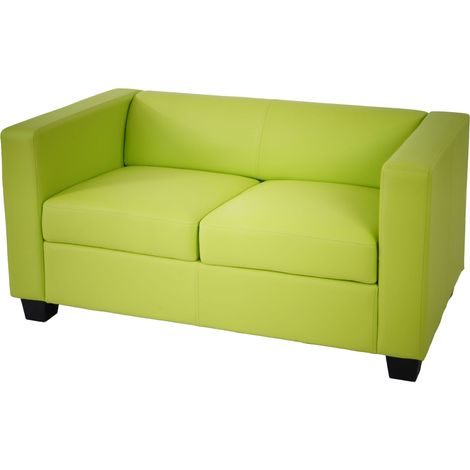 Sofá 2 plazas sofá lounge Lille, polipiel, verde claro (1/5)