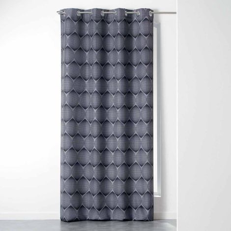 Rideau à Oeillets "Geodesie" 140x260cm Anthracite (1/3)