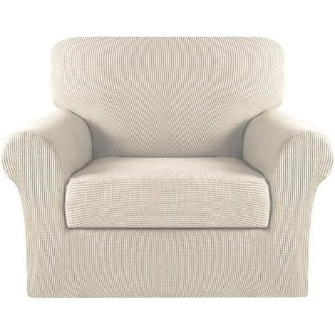 de housses chaise pour salon fauteuil canapé avec accoudoirs lavables en jacquard épais biscotti Lot 2 tissu beige (1/5)
