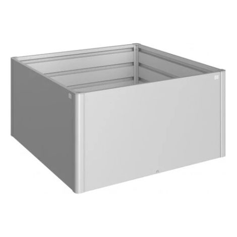 aiuola rialzata da esterno argento metallizzato, misura 1,5x1,5 - biohort (1/4)