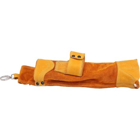 Sac à électrodes ignifuge en cuir PU porte baguettes soudure résistant au feu anti abrasion 35x5x7 cm jaune (1/5)
