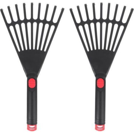 Râteaux à gazon 2 pièces Râteaux en plastique Râteaux de jardinage pratiques Râteaux à feuilles mortes durables (1/5)