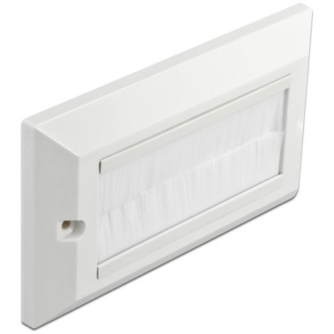 Delock Cubierta para manejo de cables 146 x 86 mm con tiras de cepillo blanco