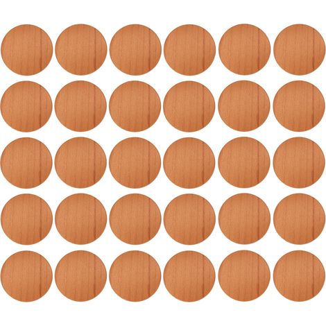 30x Cache vis adhésif autocollant diamètre 20mm bouchon trou meuble table chaise maison, bois pin foncé (1/3)