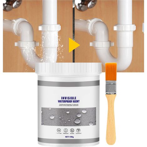 Wasserdichte, transparente, auslaufsichere und unsichtbare Isolierdichtmasse für Wandfliesen und Zement, mit Pinsel, 100 g (1/5)