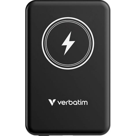 VERBATIM Akku Powerbank, 5.000mAh, MCP-5BK, Magnetic Wireless, USB-C, schwarz (1/5)