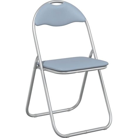 Maison Exclusive - Sedia pieghevole 8 pcs Grigio 48 x 43,5 x 81 cm Pelle Sintetica