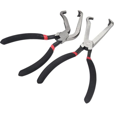 Pinces de Déconnexion Électrique 2Pcs pour Voitures, Retrait Connecteur Ensemble d'Outils Automobiles Injecteurs Carburant, Capteurs (Noir) - (1/5)