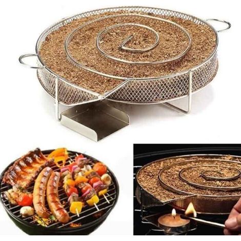 Générateur De Fumée Froide - Acier Inoxydable - Pour Barbecue Et Fumage - Rond - 20,3 x 20 x 4 cm - 1 Pièce (1/3)