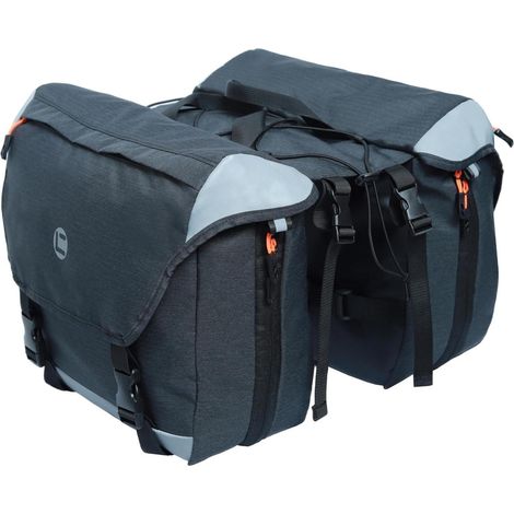 Fahrradtasche Gepäckträger reflektierende Streifen 25L 35 litri Grau (1/5)