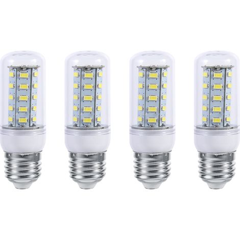 Lot de 4 ampoules LED E27 haute luminosité pour plafonnier domestique, 110 V, blanches (1/5)