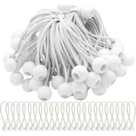 Lot de 50 Tendeur Elastique Cordons Élastiques avec Boules Sandow Elastique Boules Elastiques pour chapiteaux, tentes, bannières et bâches (1/4)