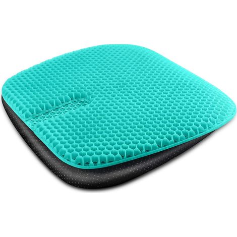 Coussin de gel, coussin de siège, orthopédique avec coussin de gel respirant, coussin de coccyx, mousse à haute mémoire, soulagement des douleurs de dos, de hanche, coussin compensé, confort ergonomiq (1/5)