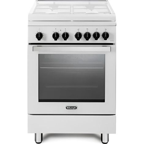 Cuisinière Mixte De'Longhi DMW64L 60x60 cm 4 Feux Gaz Four Électrique Multifonction 64 Litres Blanc (1/4)