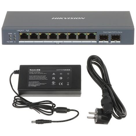 Hikvision switch 8 Porte PoE 2 Porte SFP - DS-3E1510P-SI