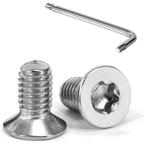 Vis à Tête Fraisée Torx M6 x 12 mm Vis à Six Pans Creux en Acier Inoxydable A2 V2A à Tête Fraisée Métaux avec Clé T30 Filetage Complet 20 Pièces (1/5)