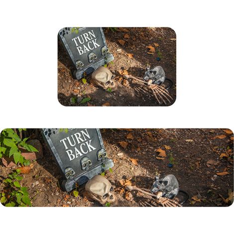 Halloween-Küchenmatten, 2er-Set bequeme Küchenmatten und Teppiche