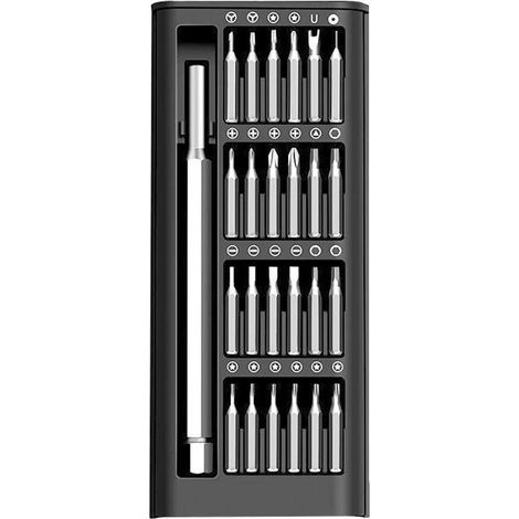 Kit de tournevis 25 en 1, kit de tournevis de précision pour la réparation électronique - Outil multifonction pour téléphone/ordinateur portable/PC/console/meubles, tournevis magnétique avec 24 embout (1/4)
