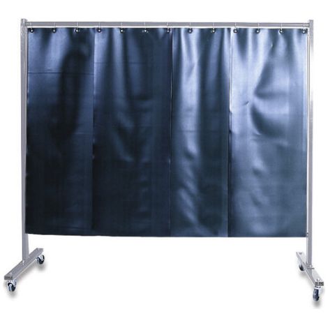 Biombo de 1 pieza con cortina lama, mejor protección contra radiaciones, proyecciones de soldadura y salpicaduras KEMPER                 S9 verde oscuro mate