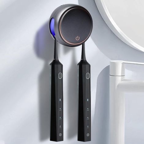 Allecto – Zahnbürstensterilisator – Wandmontage, 99 % Bakterienentfernung, USB-aufladbar, geeignet für 2 Zahnbürsten, kompakt und reisefreundlich (1/5)