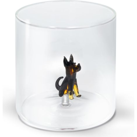Bicchiere Vetro Borosilicato 250 ml Decoro Pastore Tedesco WD LIFESTYLE