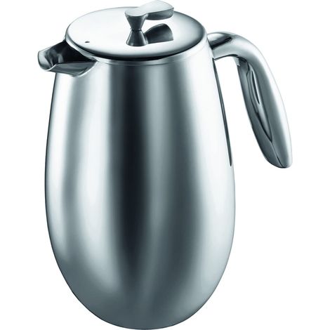 Cafetière à Piston Double Paroi Columbia - 1L / 8 Tasses - Acier Inoxydable Brillant - Passe au Lave-Vaisselle (1/2)