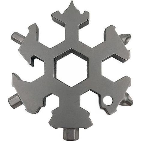 Multifunktionswerkzeug Silber 2-teilig Vollleistung Edelstahl Tragbares Reise-Camping-Abenteuer-Alltagswerkzeug (silber) (1/4)