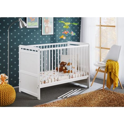 Berceau en bois de pin TYMEK 67x124 x H 56,90 cm-Blanc-Blanc-67 -- (1/4)