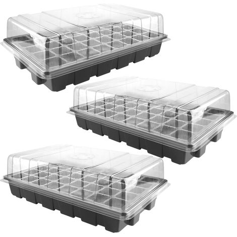 Plateau de démarrage pour plantes, 40 trous, évents réglables, propagateur de Drainage empilable, noir (1/5)