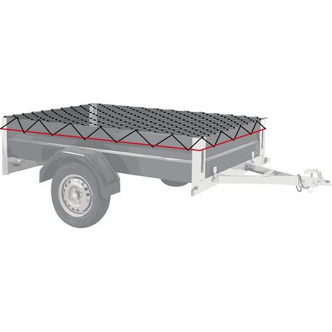 Werka Pro – Filet élastique pour remorque 160 x 300 cm – Mailles 60x60 mm – Tendeur périmétrique renforcé 6 mm – Protection anti-UV