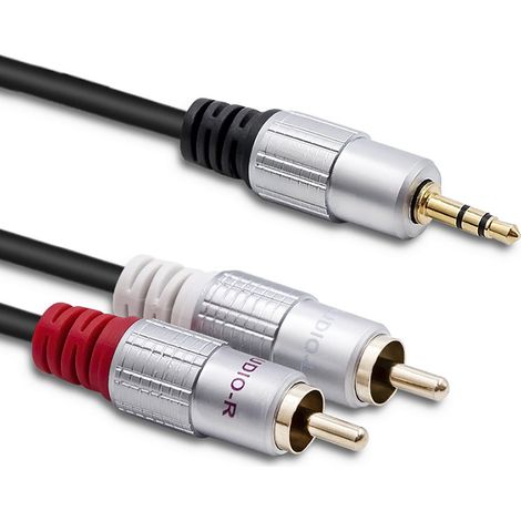 Cavo Qoltec 2x RCA / Mini Jack 3,5 mm maschio 2 m Nero (1/4)