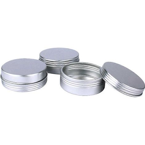 Lot de 12 boîtes métalliques vides de 25 ml en aluminium, à visser, pour échantillons de baume cosmétique (argenté)-12pcs-Silver (1/3)
