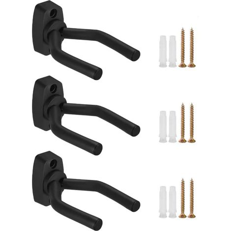 Gitaarhaken - 3 Stuk - Wandmontage - Geschikt Voor Akoestische Elektrische Basgitaren En Ukuleles - 3x (1/5)