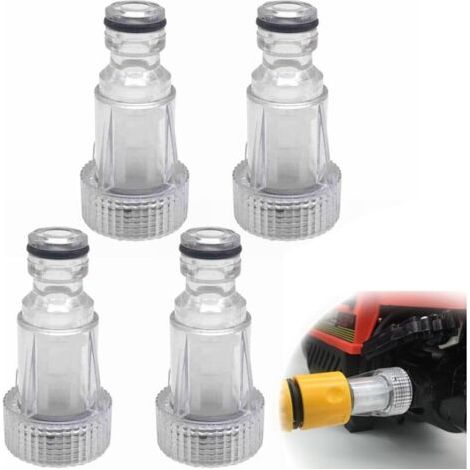 Lot de 4 filtres à eau pour nettoyeur haute pression, avec raccord de 3/4 pouces, filtre d'entrée d'eau, filtre pour lavage de voiture, irrigation de jardin (1/4)