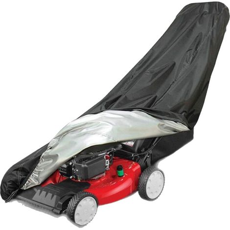 Couvreuse de tondeuse universelle extérieure 193x112x64cm, protection UV eau et vent avec cordon et sac de rangement noir
