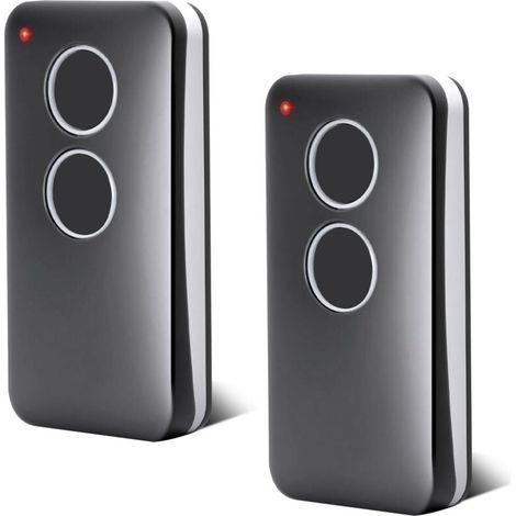 Lot de 2 Telecommandes pour Porte de Garage - 433,92 MHz - 2 Canaux - Compatible avec V2 PHOX 2, V2 PHOX4, V2 TRC4,V2 TSC4, V2 Phoenix 2, V2 Phoenix 4, Rolling Code