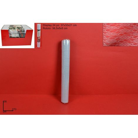 ROTOLO TESSUTO ORGANZA MERLETTO 36X270