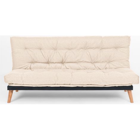 Divano letto Futon trasformabile materasso, Divano click clack con letto matrimoniale Letto reclinabile Moderno Divano Letto per Soggiorno, Studio, Salotto, Camera Colore: BEIGE Sakè (1/5)