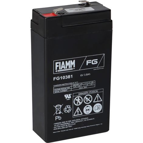 FIAMM FG10381 Standard AGM Bleiakku 6V 3,8Ah T1 / Faston 4,8 mm (1/5)