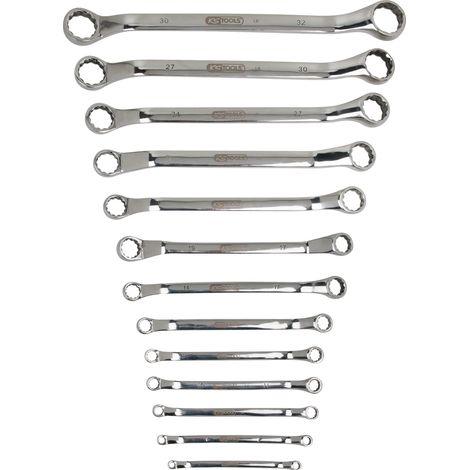 KS Tools EDELSTAHL Doppel-Ringschlüssel-Satz, gekröpft, 13-tlg