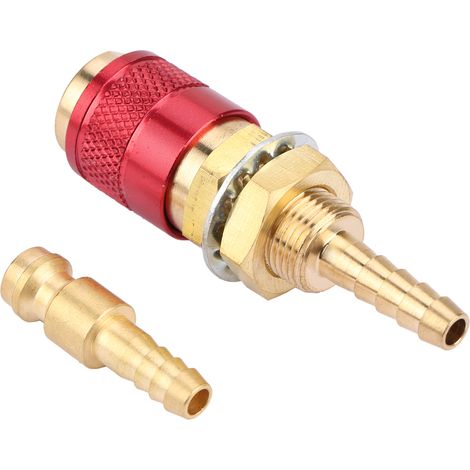 Raccord rapide M6 pour gaz et eau pour torches de soudage MIG/TIG, rouge (1/5)