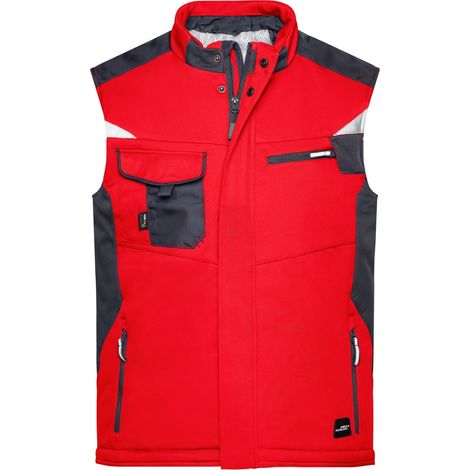 James & Nicholson Professionelle Softshellweste mit Innenfutter JN825 Gr. S red/black (1/4)