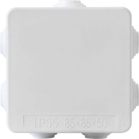 Caja de Empalme y Derivación Estanca de Superficie Blanco 85x85x50 mm
