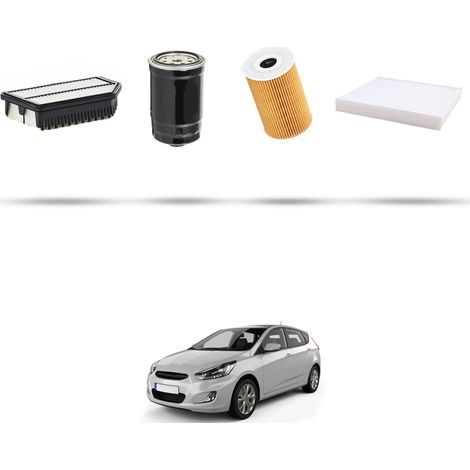 Kit tagliando 4 filtri compatibile con Hyundai Accent IV (RB) 1.6 CRDi 94kw dal 2011 (1/5)