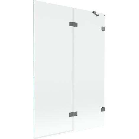 Mexen Lunar mampara de ducha de 2 hojas derecha 120 x 150 cm, transparente, metal gun - 897-120-100-95-00-P (1/5)